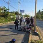Accidente entre motociclista y ciclista deja una persona lesionada en la carretera Tuxpan–Tamiahua