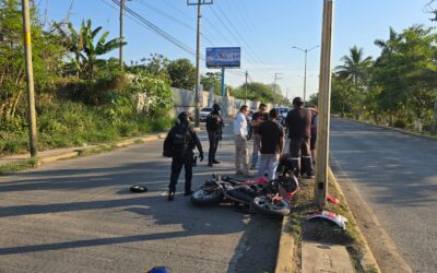 Accidente entre motociclista y ciclista deja una persona lesionada en la carretera Tuxpan–Tamiahua