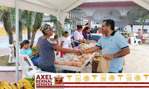 Impulsa Axel Bernal el Mercado Comunitario para fomentar una alimentación saludable y fortalecer la economía local