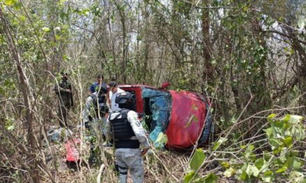 Volcadura en la Tuxpan-Tampico deja cuatro heridos, entre ellos dos menores