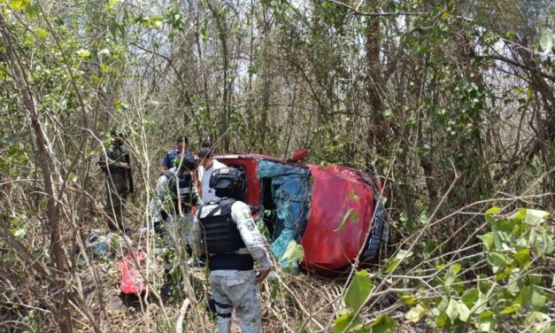 Volcadura en la Tuxpan-Tampico deja cuatro heridos, entre ellos dos menores
