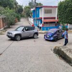 Choque en la colonia Miguel Alemán no deja lesionados, solo daños materiales