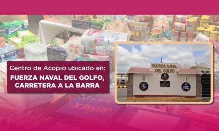 La Fuerza Naval del Golfo invita a la ciudadanía tuxpeña a donar víveres en apoyo a los damnificados por el huracán Erick.