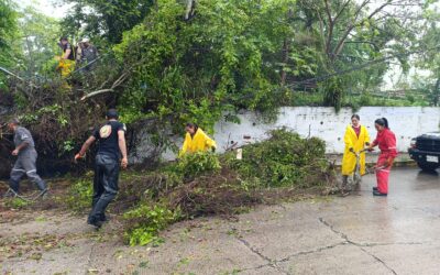 PC y Bomberos atienden afectaciones menores en la ciudad, provocadas por las intensas lluvias