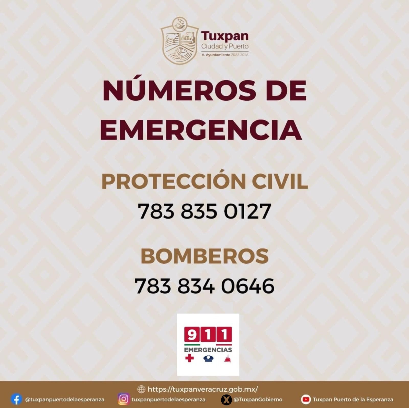 numeros de emergencia tuxpan veracruz