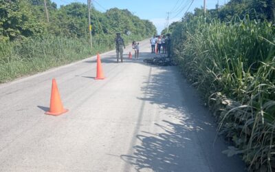 Motociclista derrapa en la Tuxpan–Cazones y resulta lesionado