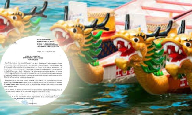 Capitanía de Puerto autoriza la Regata Dragón 2025 en el río Tuxpan