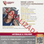 Localizan con vida a Irene Lizeth Santiago Hernández en Monte Grande