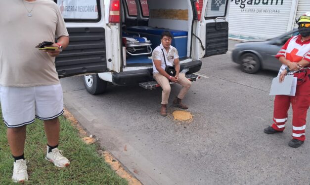 Motociclista resulta policontundido tras accidente “mañanero” en el bulevar Independencia de Tuxpan
