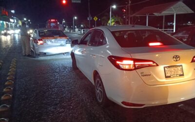 Choque por alcance en el centro de Tuxpan deja una persona lesionada
