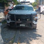Patrulla de la Guardia Nacional choca contra taxi en Tuxpan; tres heridos