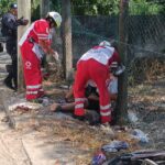 Se le atravesó un poste en Juan Lucas Road