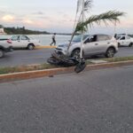 Motociclista resulta lesionado tras derrapar en bulevar