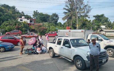 Motociclista lesionado en accidente de tránsito en la colonia Olímpica