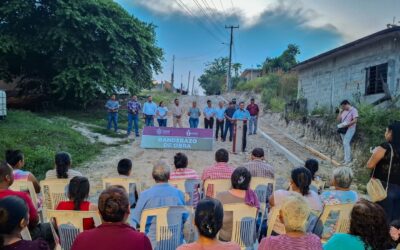Inicia la construcción de guarniciones y banquetas en calles de las comunidades Ojite y Boca del Monte