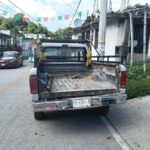 Accidente en Juana Moza deja daños materiales