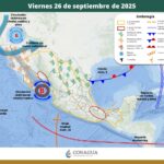 Se pronostican lluvias este fin de semana debido al Frente Frío 4 y un canal de baja presión
