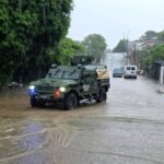 Ejército, Fuerza Aérea y Guardia Nacional entran en acción ante el caos por lluvias torrenciales en el norte de Veracruz