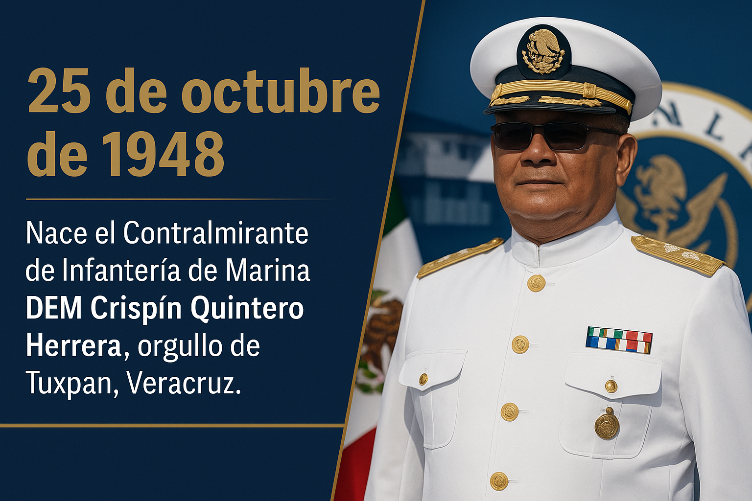 Nace el Contralmirante Crispín Quintero Herrera