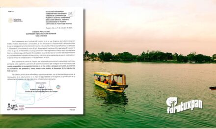 Capitanía de Puerto de Tuxpan suspende la navegación interior por presencia de hidrocarburo hasta nuevo aviso