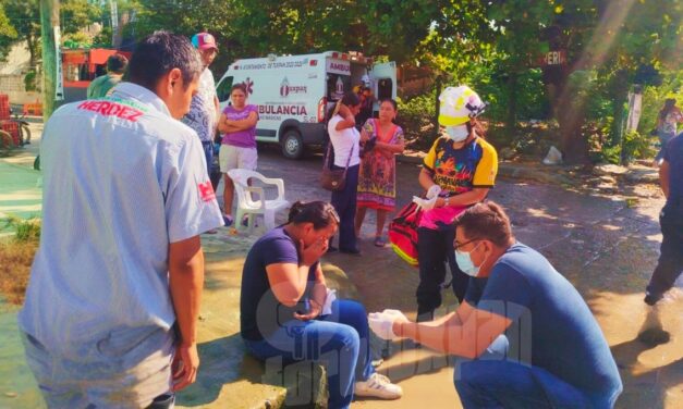 Mujer resulta herida tras caída en la colonia Centro de Tuxpan