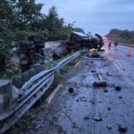 Vuelca tractocamión de gas LP en la autopista Tuxpan–Tampico; saldo blanco tras aparatoso accidente