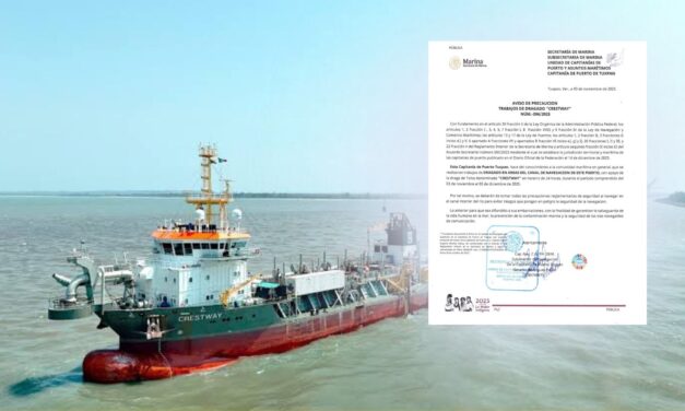 Crestway dragará el canal de navegación del Río Tuxpan durante un mes