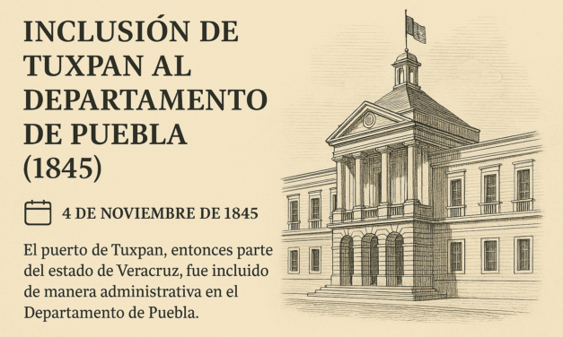 Inclusión de Tuxpan al Departamento de Puebla (1845)