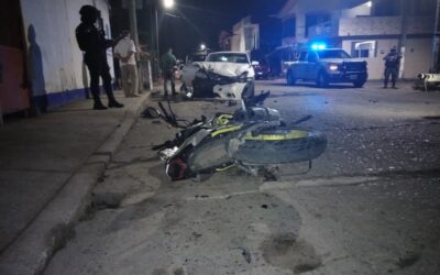 Anoche: Motociclista resulta lesionado tras choque en el Centro