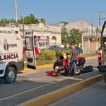 Choque por alcance debajo del Puente Tuxpan deja a motociclista lesionado