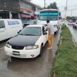 Choque entre autobús y automóvil deja un lesionado leve en el libramiento de Tuxpan