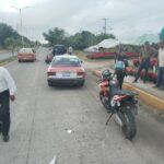 Taxi colisiona con motocicleta en la carretera Tuxpan–Tamiahua; un lesionado leve