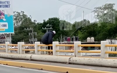 Hombre al agua moviliza a cuerpos de seguridad en Tuxpan; Policía Municipal evita tragedia