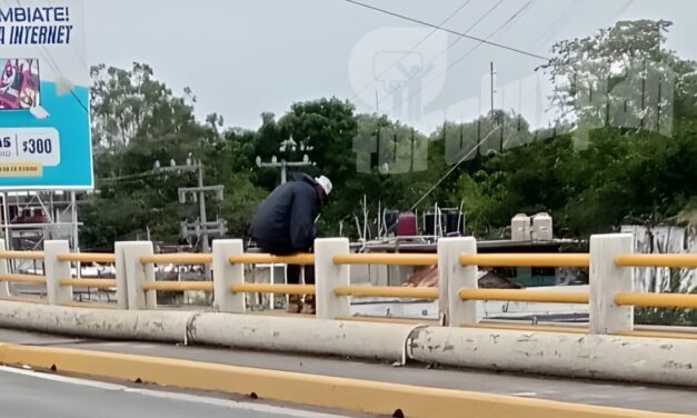 Hombre al agua moviliza a cuerpos de seguridad en Tuxpan; Policía Municipal evita tragedia