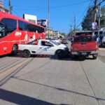 Maniobra imprudente provoca choque en la avenida Cuauhtémoc; no hubo lesionados