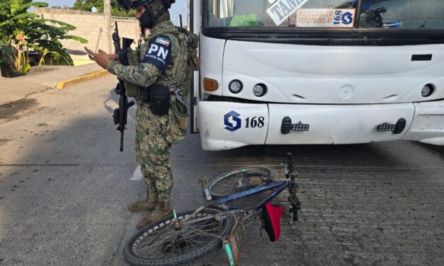 Ciclista de la tercera edad resulta lesionado tras ser impactado por autobús en Tuxpan