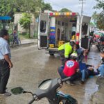 Derrape de motocicleta deja dos personas lesionadas en la colonia Rafael Murillo Vidal