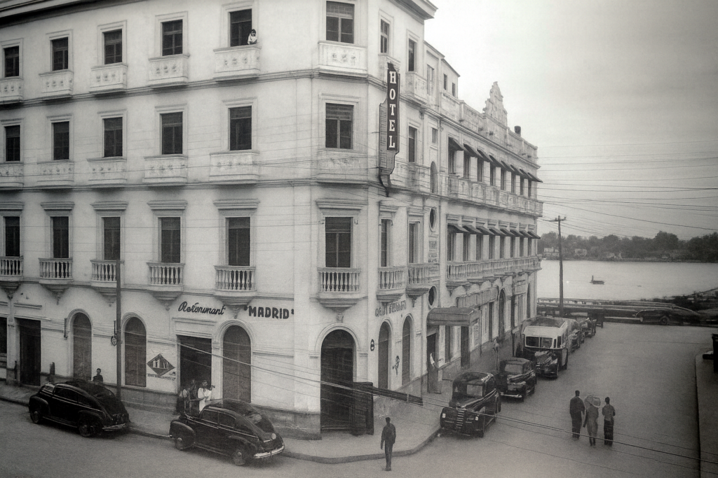 Restaurante Madrid, ubicado en la planta baja del histórico Hotel Pereda, donde el 10 de diciembre de 1942 se llevó a cabo la ceremonia de fundación del Rotary Club de Tuxpan. En este emblemático espacio se reunieron los veintiocho socios fundadores que dieron origen a una de las instituciones de servicio más antiguas y respetadas del municipio.