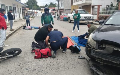 Accidente vial en la colonia Álvarez deja dos lesionados