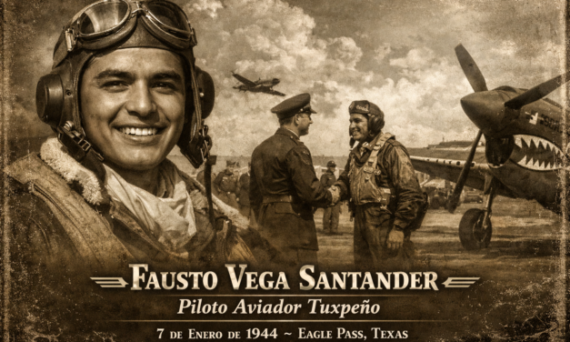 7 de enero de 1944 — Fausto Vega Santander, orgullo de Tuxpan, se gradúa como Piloto Aviador