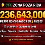 Sin recibos desde octubre: CFE no sabe cuánto cobrar y el adeudo supera los 236 millones de pesos