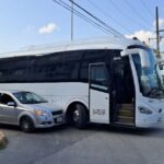 Camión de pasajeros provoca choque en plena avenida Cuauhtémoc