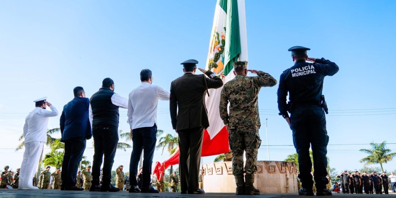 Con solemne ceremonia, Tuxpan conmemora el Día de la Bandera