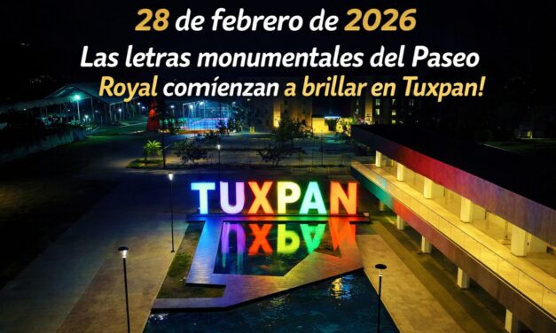 28 de febrero de 2026 – Las letras monumentales del Paseo Royal comienzan a brillar en Tuxpan