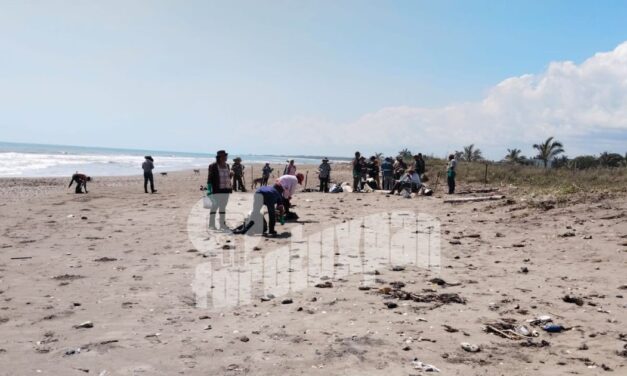 Chapopote llega a playas de Tuxpan; pobladores inician limpieza en El Sacrificio