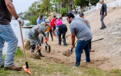 Gobierno municipal realiza jornada de limpieza a orillas del río Tuxpan