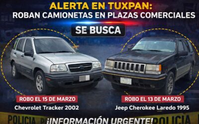 Alerta en Tuxpan: reportan banda dedicada al robo de camionetas en estacionamientos de centros comerciales