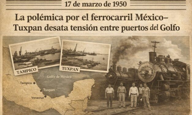 17 de marzo de 1950 — La polémica por el ferrocarril México–Tuxpan desata tensión entre puertos del Golfo