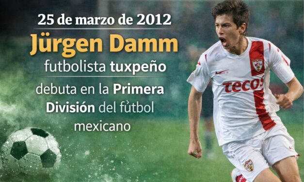 25 de marzo de 2012 — El futbolista tuxpeño Jürgen Damm Rascón debuta en la Primera División del fútbol mexicano