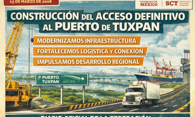 13 de marzo de 2008 – Se publica la convocatoria para construir el acceso definitivo al Puerto de Tuxpan